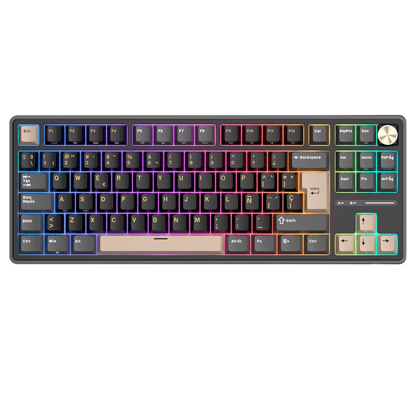 Teclado Royal Kludge RK-R87PRO TKL Cableado PHANTOM - CREAMY SWITCH