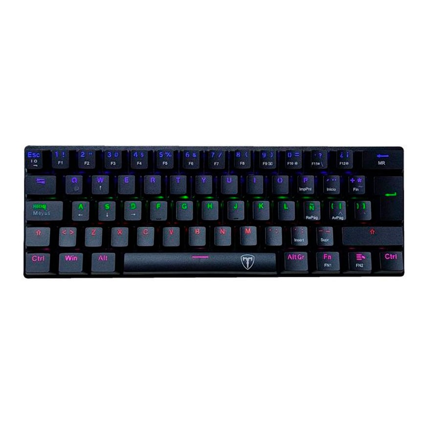 Teclado Mecánico T-Dagger Arena Lite 60% Rainbow Español Red Switch Negro