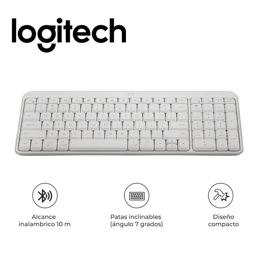 Teclado Logitech K250 Bluetooth Inalámbrico Español White