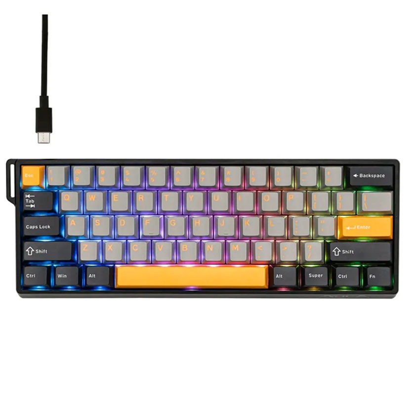 Teclado Aula WIN60HE MAX BLACK/GREY/YELLOW MAGNETIC