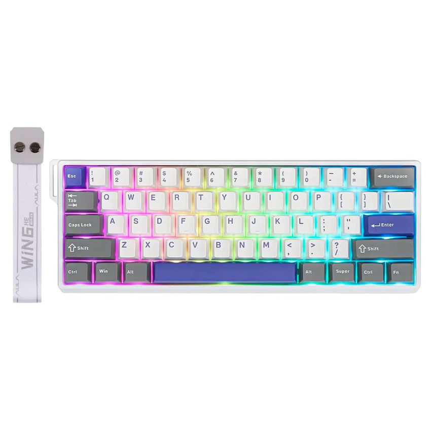 Teclado Aula WIN60HE MAX Cableado GREY/WHITE/BLUE - WING CHUN MAGNETIC SWITCH