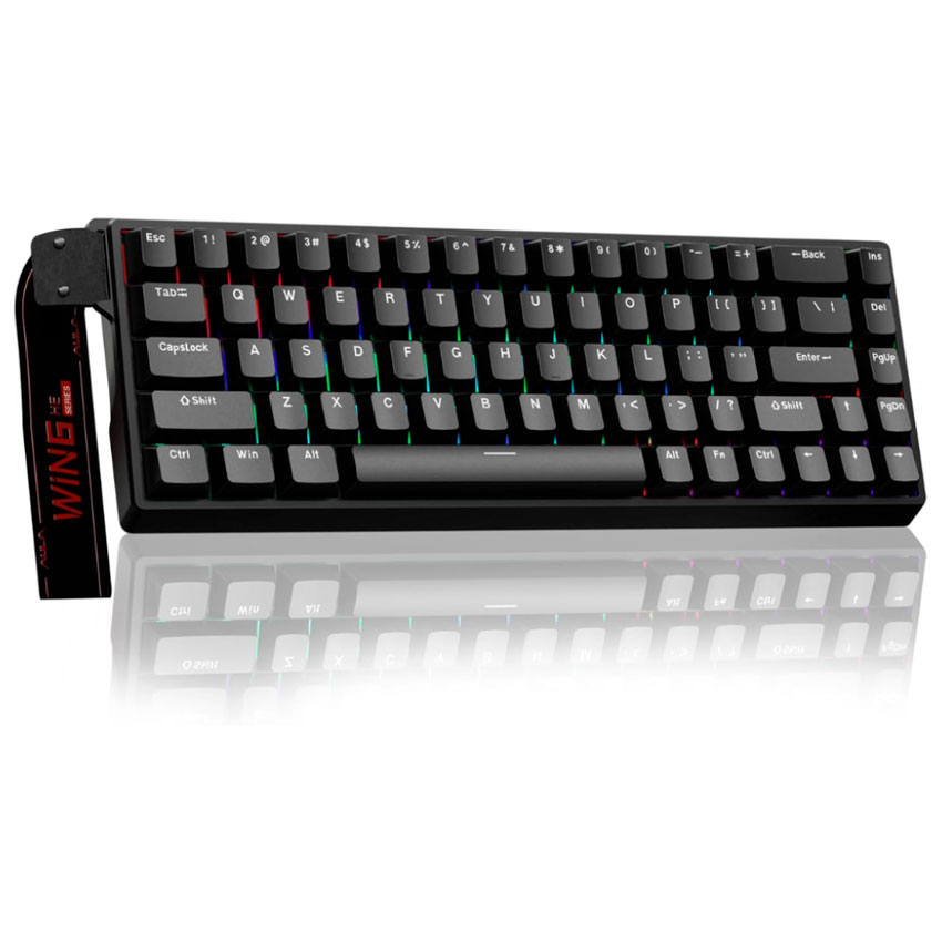 Teclado Aula WIN68HE Cableado BLACK - GRAY WOOD MAGNETIC SWITCH