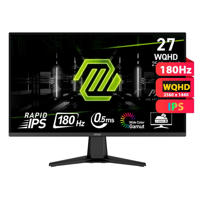Monitor plano gaming MSI MAG-275QF, 27" WQHD Rapid IPS, 180 Hz, 0.5 ms