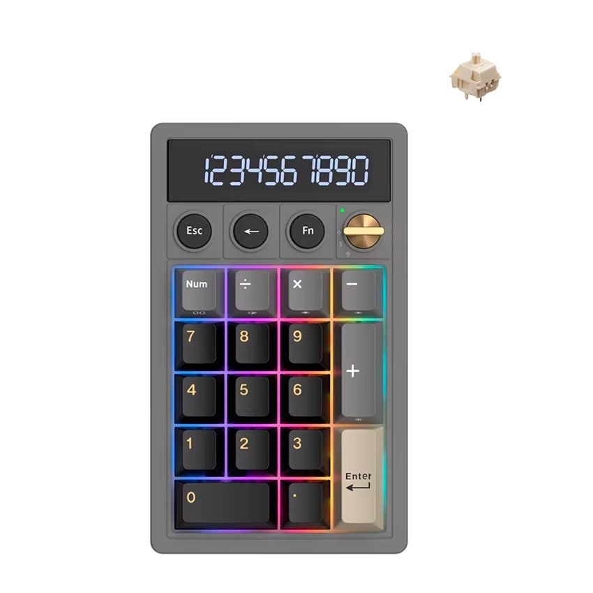Teclado Numérico Royal Kludge RK M20 PHANTOM - CREAMY SWITCH RGB Tri-Mode