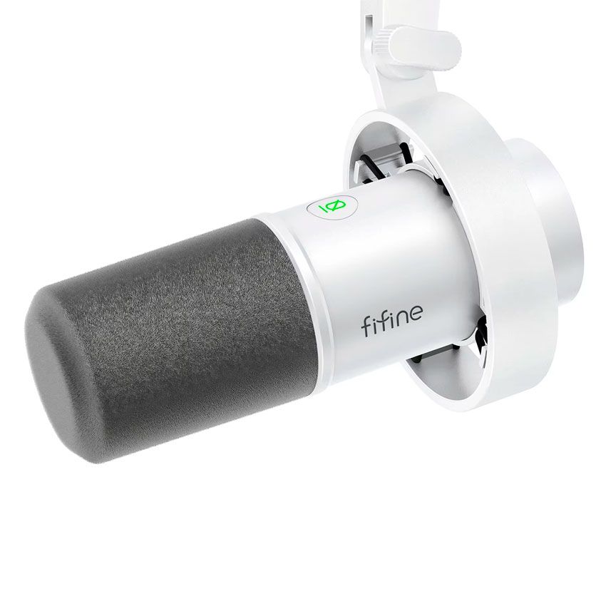 Micrófono Fifine T688 Blanco USB/XLR Dinámico con Brazo