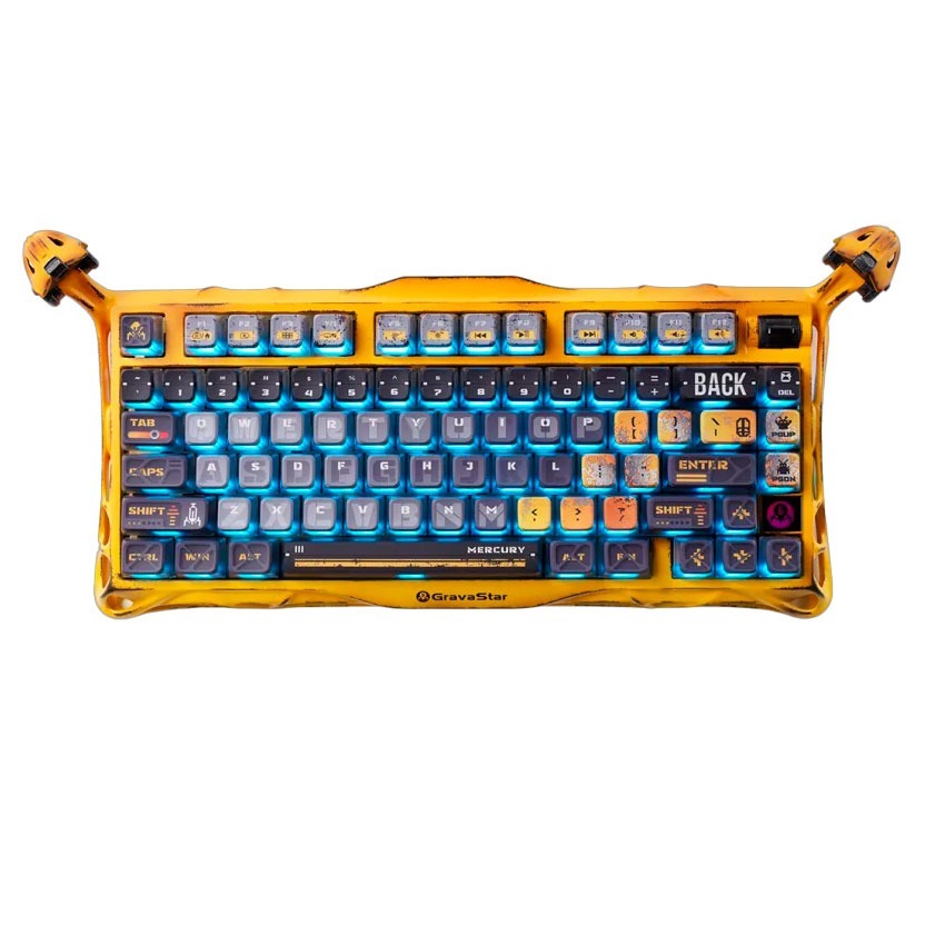 Teclado GravaStar MERCURY K1 PRO Inalambico BATTLE WORN YELLOW