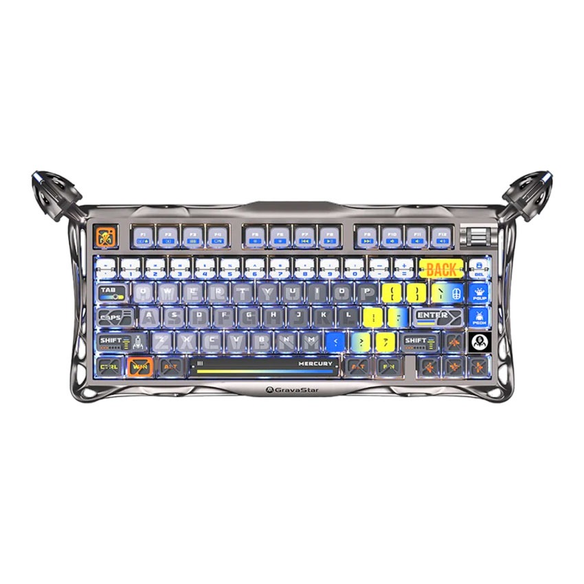 TECLADO GRAVASTAR MERCURY K1 PRO INALÁMBRICO INGLÉS INTERSTELLAR SILVER
