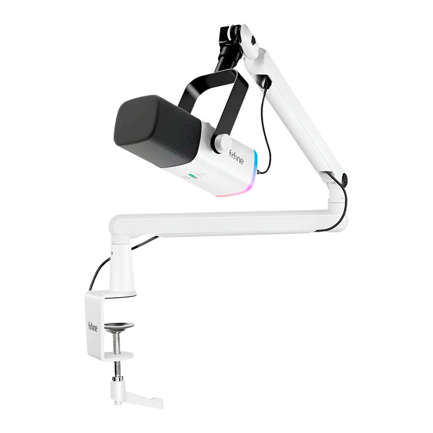 MICROFONO FIFINE TAM8 CON BRAZO DINAMICO BLANCO