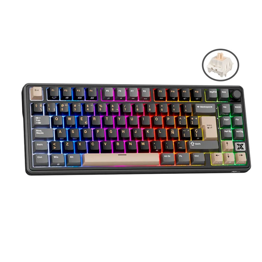 Teclado Royal Kludge RK X87 Inalámbrico PHANTOM - BEIGE SWITCH