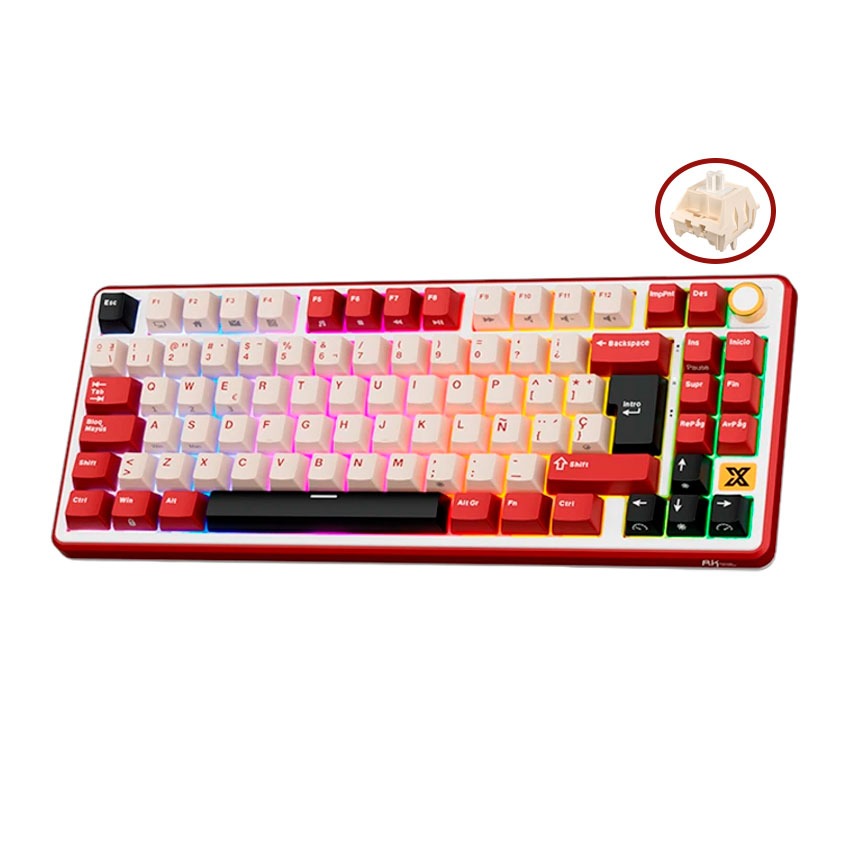 Teclado Royal Kludge RK X87 Cableado RED - CREAMY SWITCH