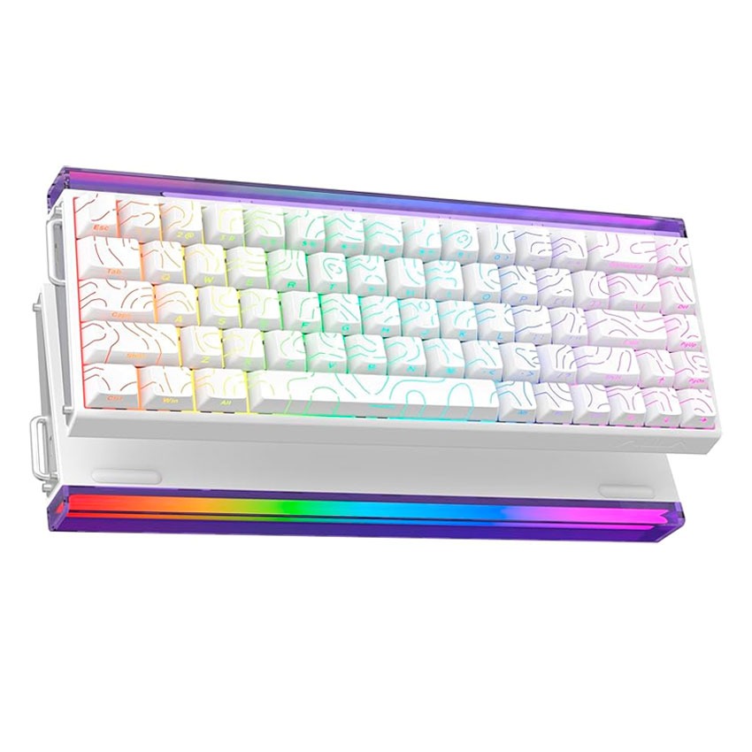 TECLADO AULA HERO68HE RGB CABLEADO INGLÉS WHITE CONTOUR BLACK KING MAGNETIC SWITCH