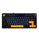 TECLADO AULA F75 RAINBOW CABLEADO INGLÉS BLACK YELLOW PINK SWITCH