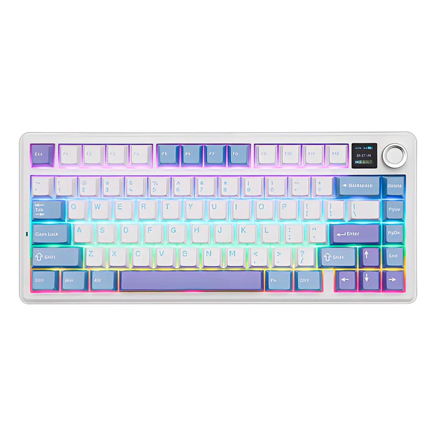 TECLADO AULA F75 MAX WIRELESS WHITE/BLUE/PURPLE (SW GREEN)