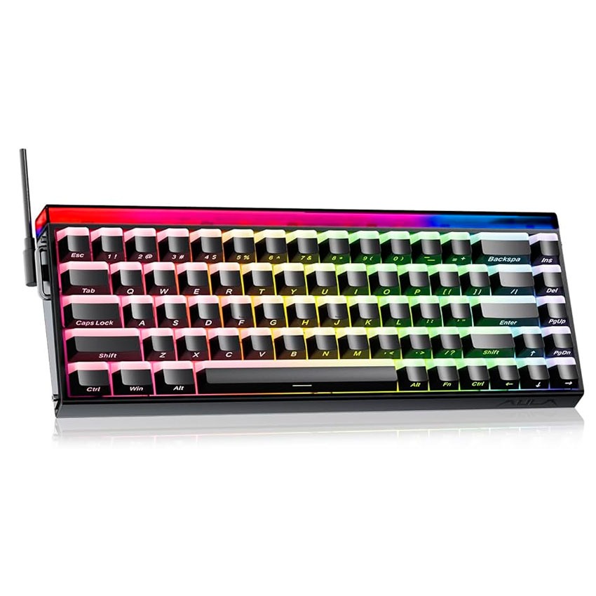TECLADO AULA HERO68HE RGB CABLEADO INGLES BLACK LIGHT HOUSE JADE KING MAGNETIC SWITCH