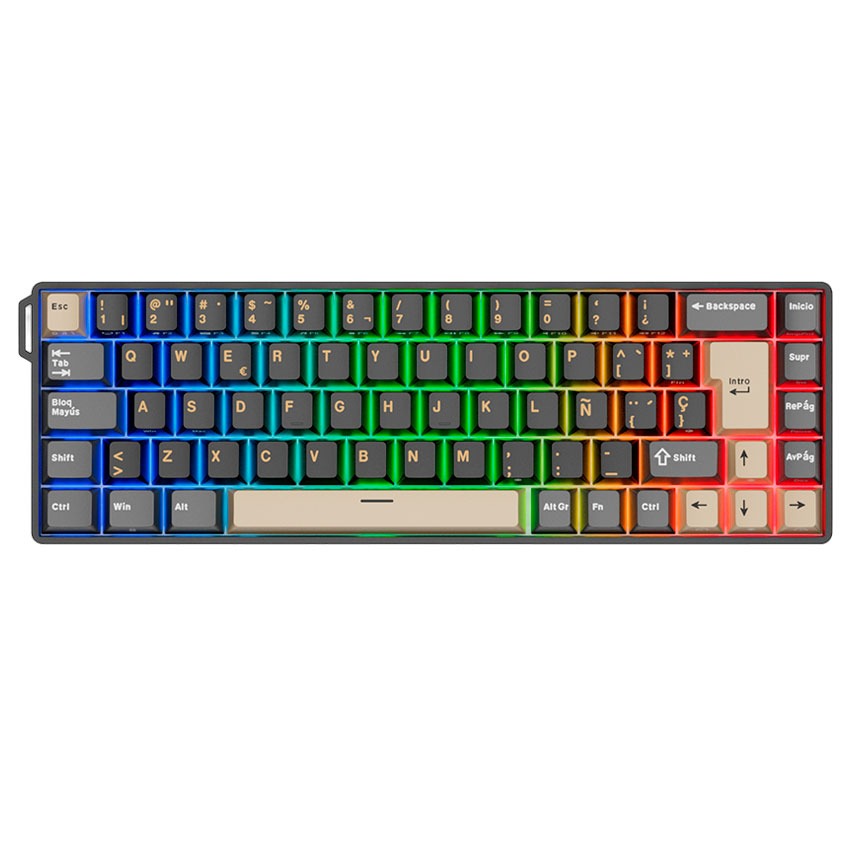 Teclado Royal Kludge RK68 HE Cableado Español PHANTOM - MINT MAGNETIC SWITCH