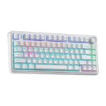 TECLADO AULA F75 RAINBOW CABLEADO INGLÉS WHITE BLUE SWITCH