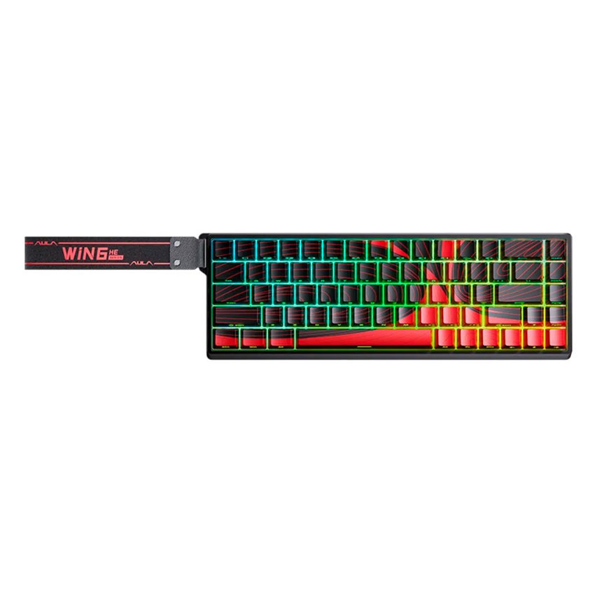 TECLADO AULA WIN68HE MAX CABLEADO BLACK /RED WING CHUN MAGNETIC SWITCH