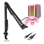Micrófono Fifine A6T PINK Soporte de brazo