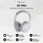 Auricular Inalámbrico Aula G7 PRO Blanco 7.1: Audífonos Gamer con RGB, Micrófono y Bluetooth - Imagen 6