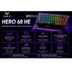 Teclado Aula HERO68HE RGB Magnético 68% Inglés Jade King 8000Hz Gasket Rapid Trigger 0,1mm PBT RGB - Imagen 4