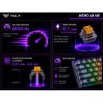 Teclado Aula HERO68HE RGB Magnético 68% Inglés Jade King 8000Hz Gasket Rapid Trigger 0,1mm PBT RGB - Imagen 3