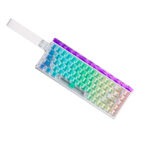 Teclado Gamer Magnético Aula HERO68HE Switch Silver RGB Gasket 8000Hz Blanco Transparente
