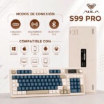 Teclado Aula S99 Pro Inalámbrico RGB Español Gris 98% - Imagen 7