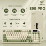Teclado Aula S99 Pro Inalámbrico Español RGB Verde - Imagen 5