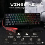 Teclado Aula WIN60HE 60% Magnético Hall Effect RGB Rapid Trigger 0.1mm 8000Hz USB Gaming - Imagen 4