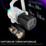 Micrófono Dinámico FIFINE AM8PROS RGB USB/XLR Blanco - Imagen 3