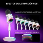 Micrófono Dinámico FIFINE AM8PROS RGB USB/XLR Blanco - Imagen 4