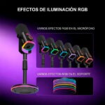 Micrófono Dinámico FIFINE AM8PROS RGB USB/XLR Negro - Imagen 4