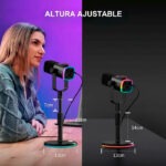 Micrófono Dinámico FIFINE AM8PROS RGB USB/XLR Negro - Imagen 5