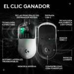 Mouse gamer inalambrico Logitech PRO X2 SUPERSTRIKE con tecnologia HITS y sensor HERO 2 - Imagen 2